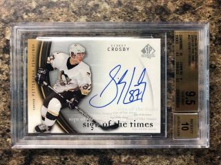 2005 - 06 Sp Authentic Sidney Crosby Sign Of The Times Auto Rookie Rc Bgs 9.  5