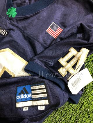 Notre Dame Football Team Issued Irish Game Jersey Adidas Men sz 46 Authentic 02 4