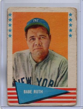 1961 Fleer Babe Ruth 75 Hall Of Fame York Yankees