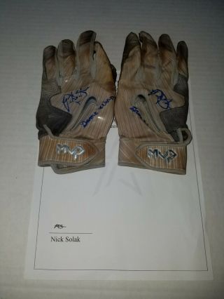 Nick Solak York Yankees Rays Game Autograph Batting Gloves Mlb All Star
