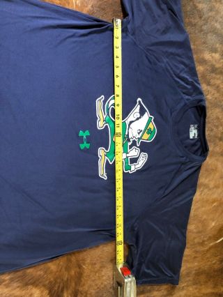 Notre Dame Fighting Irish Football Under Armour 2XL Blue Shirt Shamrock Series 5