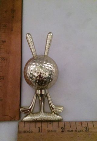 Gold Golf Trophy Topper/placque With Two Clubs And Golf Ball.