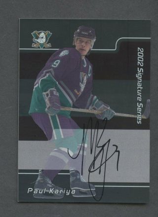 2002 In The Game Itg Signature Series Paul Kariya Signed Auto
