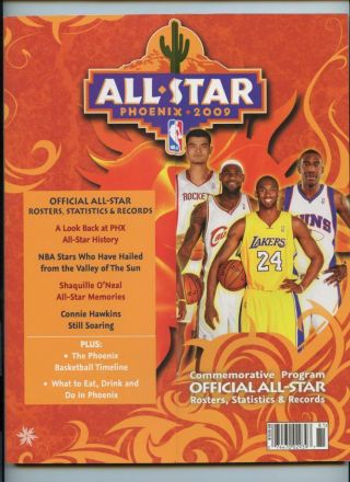 2009 Nba All Star Game Program Phoenix Kobe Bryant Shaq Shaquille O 
