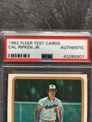 1982 Fleer TEST CARD Cal Ripken Jr.  ROOKIE - PSA AUTHENTIC 2