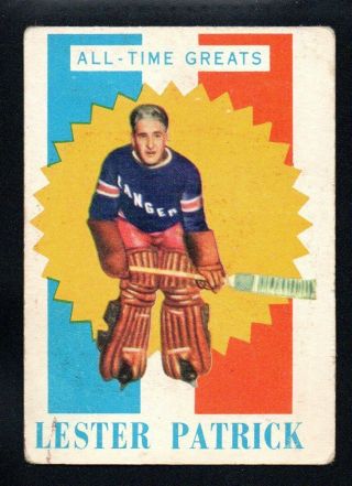 Lester Patrick Rangers All - Time Greats 1960 - 61 Topps 1 Good/vg No Creases