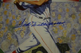 Ted Williams Signed 26x34 Career Highlights Lithograph Psa/dna