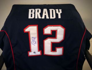 Tom Brady Autographed Football Jersey Hand Signed Patriots Sb Liii Sz L With
