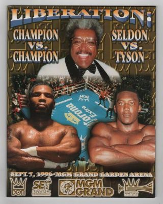 1996 Bruce Seldon V Mike Tyson Program 9/7 Mgm Grand Las Vegas Ex/mt,