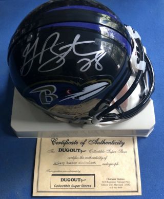 Gary Baxter Signed Autographed Baltimore Ravens Mini Helmet W/. ,  Dugout