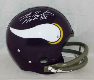 Fran Tarkenton Autographed Minnesota Vikings F/s Tk Helmet With Hof - Jsa W Auth