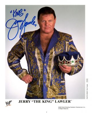 Jerry Lawler The King Wwe Wwf Autographed Official Wwe Color 8x10 Promo Photo