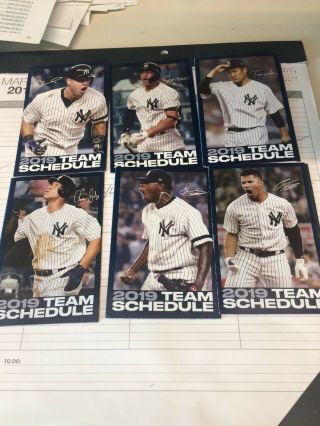 Six Different 2019 Ny Yankees Pocket Schedules