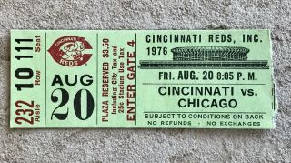Johnny Bench Career Hr 253 Game Ticket Stub (08/20/76) Cubs @ Reds
