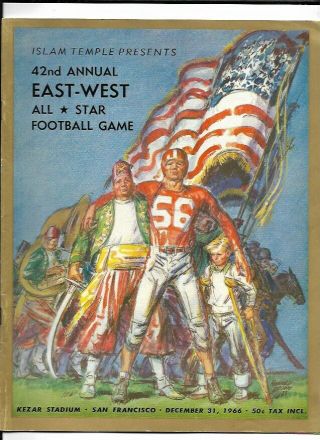 1966 East - West Shrine Game College Football Program - Sharp