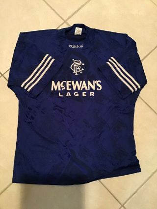 Glasgow Rangers Fc 1994 1995 1996 Home Shirt Soccer Jersey Adidas Sz 44 - 46 Euc