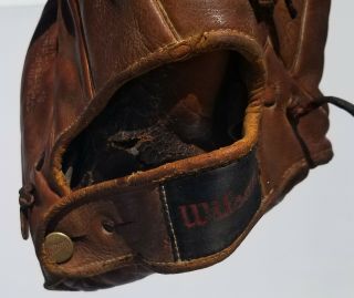 1940s WILSON A - 2000 BALL HAWK 3 PHIL CAVARETTA VTG LEATHER Baseball Glove Mitt 2