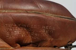 1940s WILSON A - 2000 BALL HAWK 3 PHIL CAVARETTA VTG LEATHER Baseball Glove Mitt 3