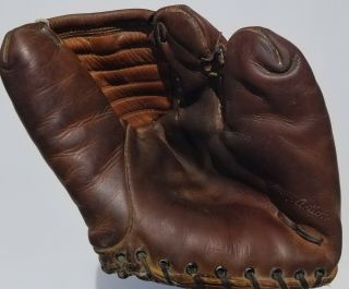 1940s WILSON A - 2000 BALL HAWK 3 PHIL CAVARETTA VTG LEATHER Baseball Glove Mitt 6