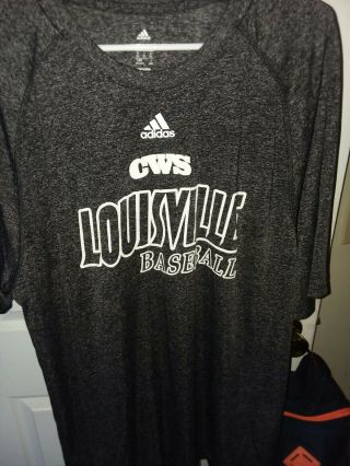 Louisville Cardinals Baseball College World Series 2xl Adidas Climalite Shirt