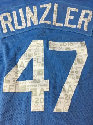 Dan Runzler 47 game 2018 Tampa Bay Rays spring training sz 48 jersey 3