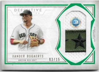 2019 Topps Definitive Xander Bogaerts Jumbo Jersey Patch Sp /15 Red Sox