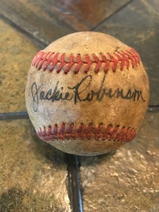 Jackie Robinson Autographed Baseball With Certificate Of Authenticity