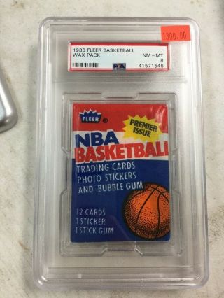 1986 - 87 Fleer Basketball Card Pack Psa Graded 8 - Michael Jordan Rookie?