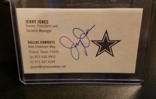 Jerry Jones Signed Dallas Cowboys Business Card