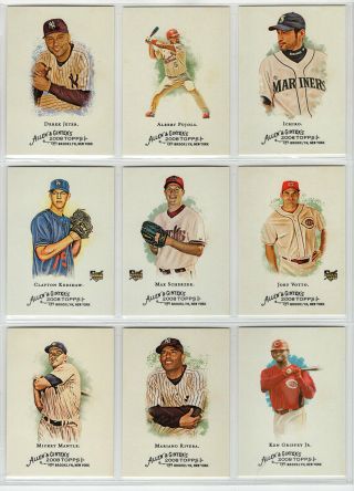 2008 Topps Allen And Ginter Complete Set W/ Sps / 350 Cards / Kershaw Rc / Nm - Mt