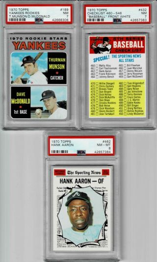 1970 Topps Baseball Complete Set 1 - 720 Set With 6 Graded Nm Read