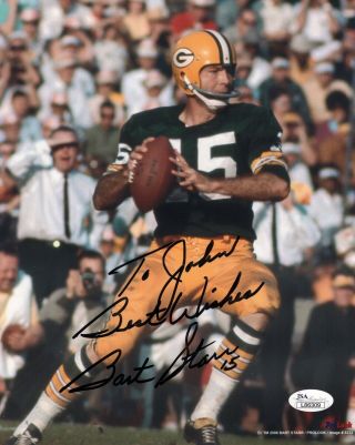 Bart Starr Authentic Signed 8x10 Photo Green Bay Packers Jsa To John