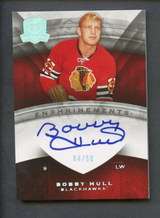 2008 - 09 Ud The Cup Enshrinements Bobby Hull Blackhawks Auto /50