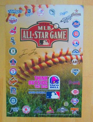Jason Lane/kirk Bullinger Auto 2004 Mlb All - Star Game Taco Bell Poster Mlb