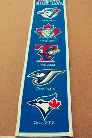 Toronto Blue Jays Mlb 8x32 Wool Heritage Banner