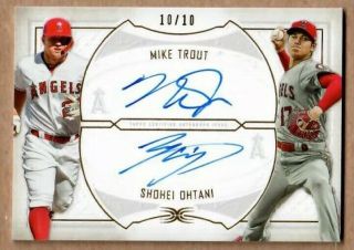 2019 Topps Definitive Mike Trout/shohei Ohtani Dual Autograph 10/10