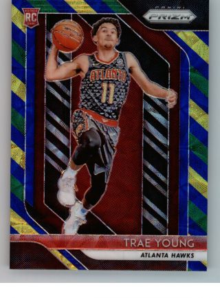 2018 - 19 Panini Prizm Rookie Blue Yellow Green Choice Prizm 78 Trae Young Rc