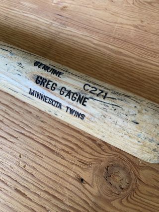 Greg Gagne Minnesota Twins Game Louisville Slugger Cracked Baseball Bat