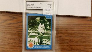 1985 Star Michael Jordan Mcdonalds All American Basketball Card Graded 10