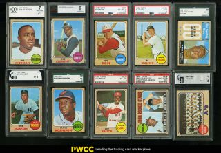 1968 Topps Mid - Grade Complete Set Mantle Aaron Seaver Mays Bench Ryan Rc (pwcc)