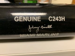 Johnny Giavotella Game Uncracked Louisville Slugger Bat Miami Marlins.