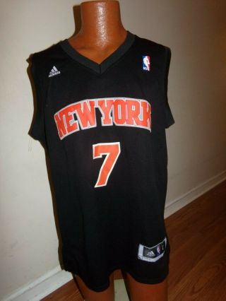 Adidas York Knicks Carmelo Anthony " Melo " Sewn Nickname Jersey Size Large.
