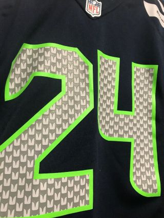 Authentic Nike Seattle Seahawks 24 Lynch Football YOUTH Small On Field Jersey 2