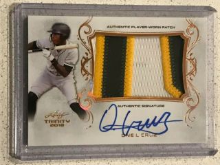 2018 Leaf Trinity 3 Color Jersey Letter Patch On Card Auto Oneil Cruz Pirates
