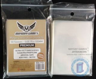 125 Thicker Mdg - 7151 Mega Civilization Large Card Sleeves For 75x105 Board Game