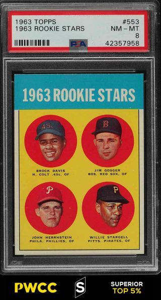 1963 Topps Willie Stargell Rookie Rc 553 Psa 8 Nm - Mt (pwcc - S)