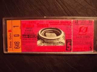 1971 Game 5 World Series Ticket Stub - Three Rivers Stadium - Pirates vs Orioles 2