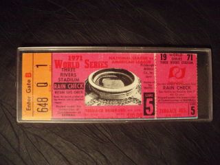 1971 Game 5 World Series Ticket Stub - Three Rivers Stadium - Pirates vs Orioles 4