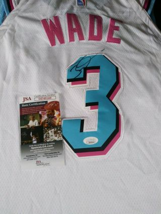 Dwyane Wade Signed Autograph Miami Heat Vice Basketball Nba Jersey Jsa