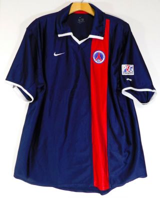 Nike Paris Saint - Germain Soccer Jersey Blue Football Collared Shirt Men 